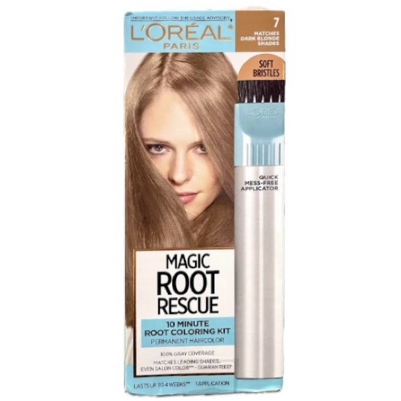 L Oreal Magic Root Rescue Permanent Hair Color 7 Dark Blonde 1 application NWT - Picture 2 of 8